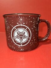 Large Very HEAVY Speckled Burgandy Baphomet Mug NEW picture
