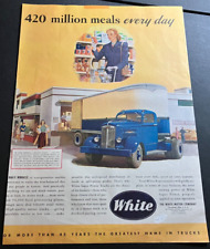 Blue 1948 White Trucks - Vintage Original Automotive Color Print Ad / Wall Art picture