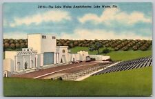 Lake Wales Florida City Amphitheatre Scenic Landmark Linen UNP Postcard picture