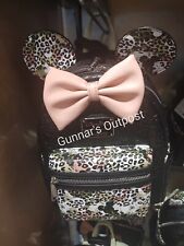 Disney Parks Animal Kingdom Safari Mickey Ear Pink Bow Backpack Loungefly NWT picture