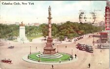 NY Columbus Circle Monument Trollies  344th Field Artillery WWI Letter  -  A19 picture