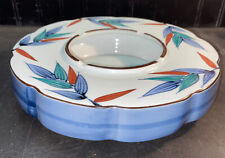 Vtg 30-40’s? RARE X-LARGE Asian Pottery Hand painted Wheat LUSTERWARE Ashtray picture
