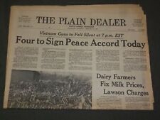 1973 JANUARY 27 THE PLAIN DEALER NEWSPAPER - VIETNAM PEACE AGREEMENT - NP 3284 picture