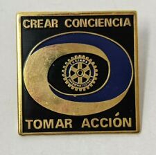 VTG Rotary International Crear Conceincia Tomar Accion Enamel Lapel Pin DK21 picture