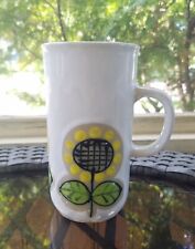 Vintage Tall Sunflower Coffee Mug Japan Retro 5.25