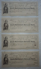 4  Antique 1896 / 1897  South Bethlehem National Bank Checks Bethlehem PA picture