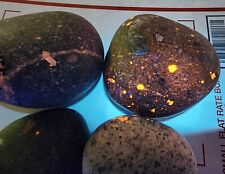 4 FLUORESCENT SODALITE ROCKS MICHIGAN LAKES YOOPERLITE PAPER WEIGHT 1.11LB TOTAL picture
