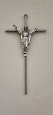 Jesus Christ Crucifix Stainless Steel Cross & Pewter picture