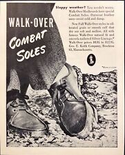 Walk-Over Mudhounds Shoes Combat Soles Brockton MA Vintage Print Ad 1943 picture