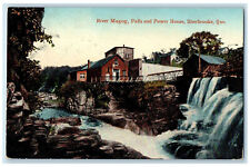 1915 River Magog Falls and Power House Sherbrooke Quebec Canada Postcard picture