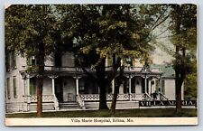Postcard MO Edina View Villa Marie Hospital Man Sitting Chair Porch c1911 E2 picture
