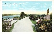 C.1920s Hannibal MO Riverview Park Monument Bridge Unused Missouri Postcard A332 picture