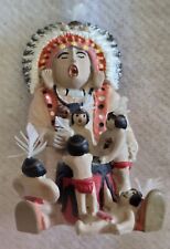 Vintage Miniature Storyteller Hopi Chief 6 Boys First Nations Pottery Figure picture