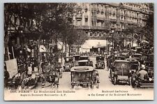 Le Boulevard des Italiens, Paris, France Beautiful Antique Cars Postcard PAR193 picture