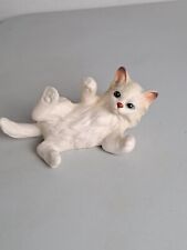 VTG. Rare LEFTON Playful Lying White Persian Cat Porcelain Figurine #1513 Japan picture