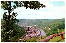 Oil City PA Oil Refinery along Oil Creek Bird's Eye View Vintage Chrome Postcard picture