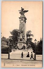 c1900s UDB Paris France Monument De Gambetta Antique Postcard picture