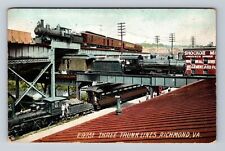 Richmond VA-Virginia, Three Trunk Lines, Railroad Vintage c1907 Postcard picture