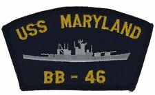 Navy USS Maryland BB-46 Battleship 4 inch Cap Hat Embroidered Patch F2D9Q picture