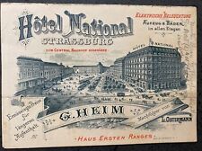 Strasbourg, France 1890s Trade Card/City Map -Hotel National Strassburg picture