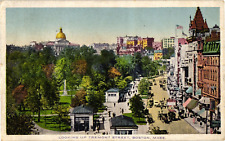 Looking up Tremont Street Aerial View Boston MA Divided Postcard c1914 picture