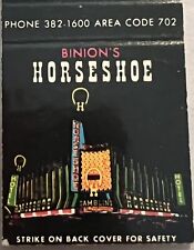 ~3 Vintage Binions HORSE SHOE CASINO Match Covers, New And used Cond. picture