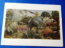 Postcard Cretaceous Period Dinosaurs 1987 Running Press Rudolph Zallinger Mural picture