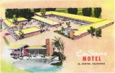 El Centro California La Siesta Motel Swimming Pool Aerial View of Hotel Postcard picture