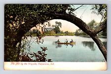 Valparaiso IN-Indiana, Mill by the Wayside, Boating on Lake, Vintage Postcard picture