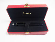 Cartier Diabolo Black Composite Roller Ballpoint Pen Platinum Finish w/Box Mint picture