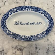 Vintage Copeland Spode’s Italian Who Burnt The Tablecloth Trinket Dish Blue Nice picture