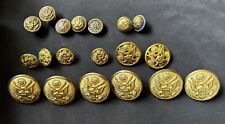 Antique Vintage 19 Assorted Military Buttons - Various Manufacturers picture