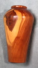 Vintage Handcrafted Wood Vase w/Accents Something Doing Arts by Robert Sweeney picture