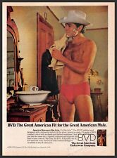 BVD Men's Underwear 1980s Print Advertisement 1981 Hip Grip Brief Cowboy Shaving picture