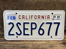 1991 CALIFORNIA LICENSE PLATE #2SEP677 - Very Nice picture