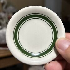 2 Vintage Chunky White Butter Pats With Green Stripes picture