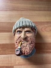 VINTAGE BOSSONS CHALK WARE HEAD FISHERMAN 1990 Collectable Congleton England picture