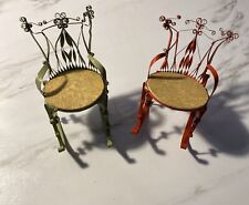 Vintage Folk Art Rocking Chairs Doll House Can Art Mid Century  picture