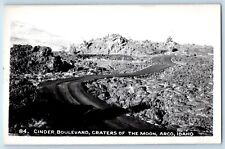 Arco Idaho ID Postcard RPPC Photo Cinder Boulevard Craters Of The Moon c1940's picture