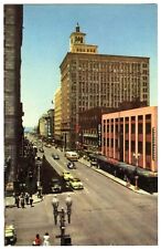 1950s SAN DIEGO CALIFORNIA DOWNTOWN BROADWAY w/CARS&BUS~VINTAGE UNUSED POSTCARD picture