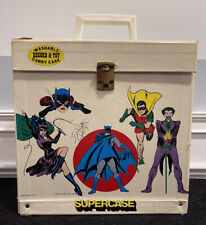 VTG DC Comics Supercase for 12-inch Vinyl Records, 1977 Batman, Superman ~Read picture