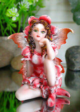 Ebros Miniature Fairy Garden Statue Pink Periwinkle Flower Fairy Figurine 3