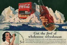 VTG 1930s Coca Cola Iceberg Soda Machine Bottle Original Advertisement A987 picture