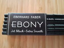 Vtg RARE Lot of 12 Eberhard Faber Ebony Jet Black Extra Smooth 6325 Pencils picture