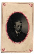 Tintype Photograph Portrait of Young Man Sealed Paper Frame picture