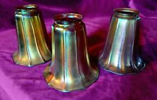 Steuben Gold AURENE Art Glass Shades Trio Very Good Condition, Circa 1915 Marked picture