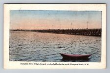 Hampton Beach NH-New Hampshire, Hampton River Bridge, Vintage c1914 Postcard picture