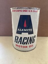 RARE  Stewart-Warner Alemite Racing Motor Oil Can One Quart SAE 20 picture