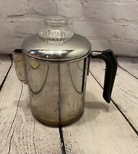 Vintage Revere Ware Percolator Coffee Pot 1801 Double Ring Copper Stainless picture