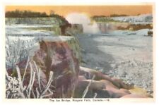 Vintage Postcard Posted 1945 The ice bridge Niagara Falls Canada  picture